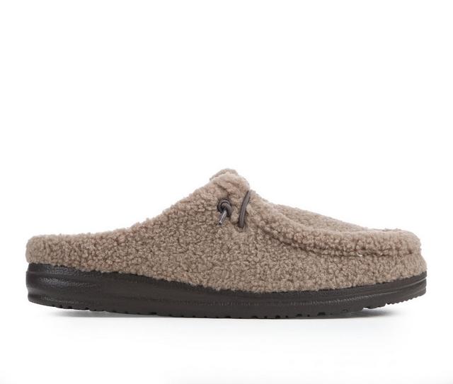 Women's HEYDUDE Wendy Slip Sherpa Slippers in Timber Wolf color