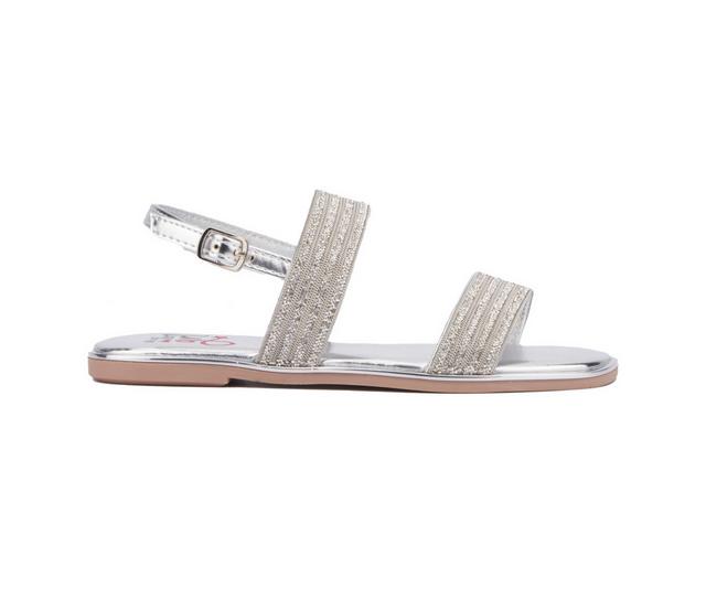 Girls' Olivia Miller Little & Big Kid Shiny Sandals in Silver color