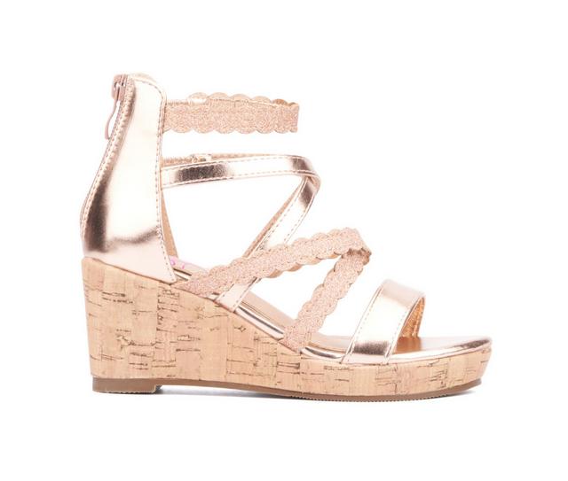 Girls' Olivia Miller Little & Big Kid Gurly Girl Wedge Sandals in Gold color