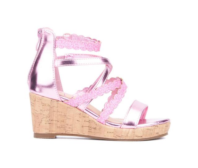 Girls' Olivia Miller Little & Big Kid Gurly Girl Wedge Sandals in Pink color