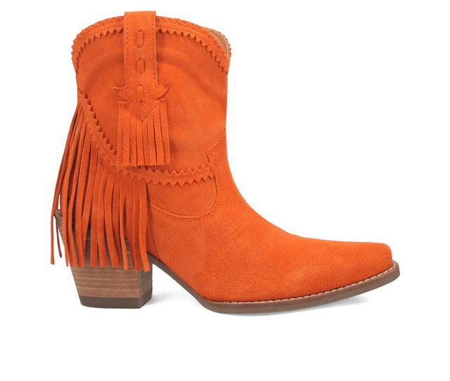 Women's Dingo Boot Fandango Western Booties in Orange color