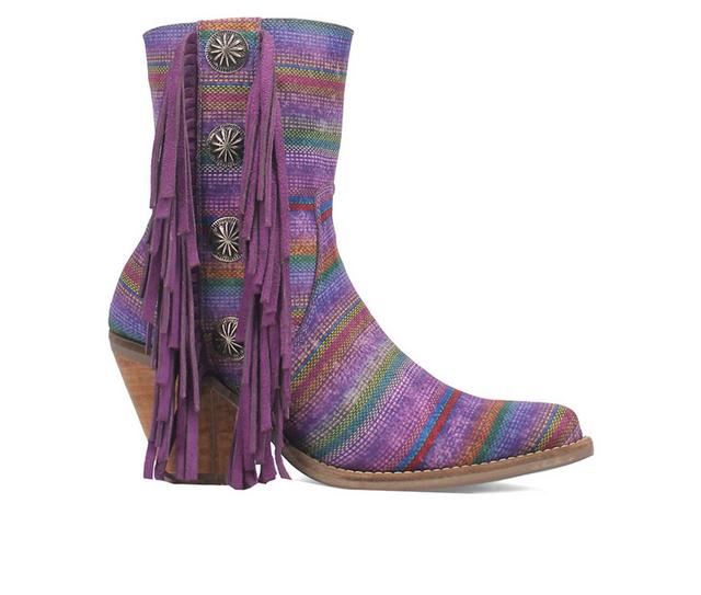 Women's Dingo Boot Chili Pepper Western Boots in Purple Multi color