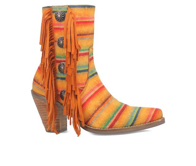 Women's Dingo Boot Chili Pepper Western Boots in Yellow Multi color