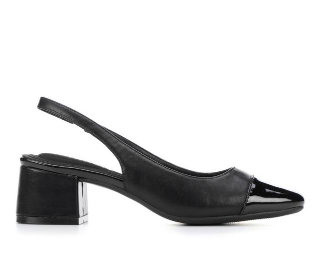 Solanz Jane Pumps in Black/Black Pat color