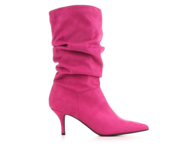 Women's Nine West Melson Mid Calf Heeled Boots in Pink color