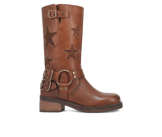 Women's Dingo Boot Blacklist Mid Calf Moto Boots in Brown color