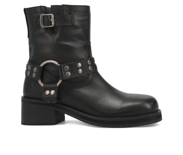 Women's Dingo Boot Anarchy Moto Booties in Black color