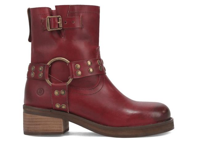 Women's Dingo Boot Anarchy Moto Booties in Wine color