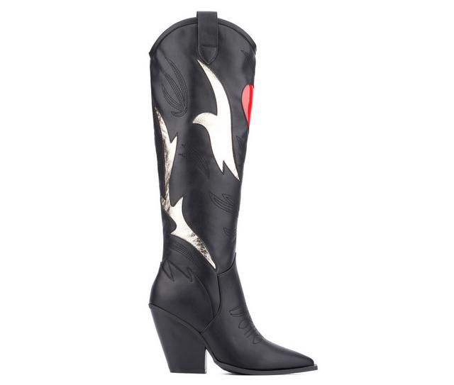 Women's Olivia Miller Blushing Beauty Knee High Boots in Black color