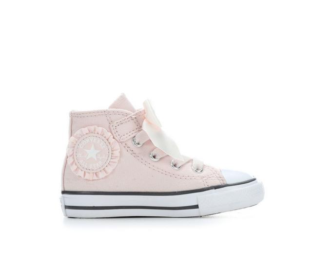 Girls' Converse Infant & Toddler Chuck Taylor All Star Mid Ruffle High Top Sneakers in Blush/White color