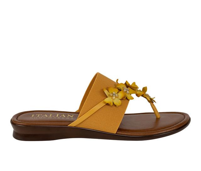 Women's Italian Shoemakers Ayelen Flip-Flops in Mustard color