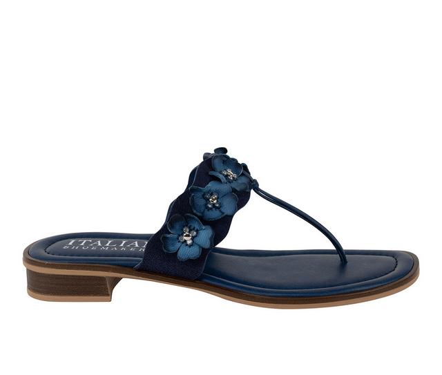 Women's Italian Shoemakers Adara Flip-Flops in Navy color