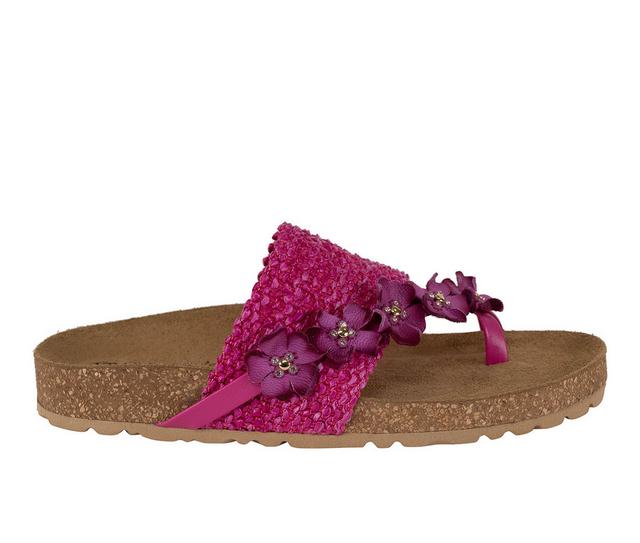 Women's Italian Shoemakers Patrisha Footbed Sandals in Fuschia color