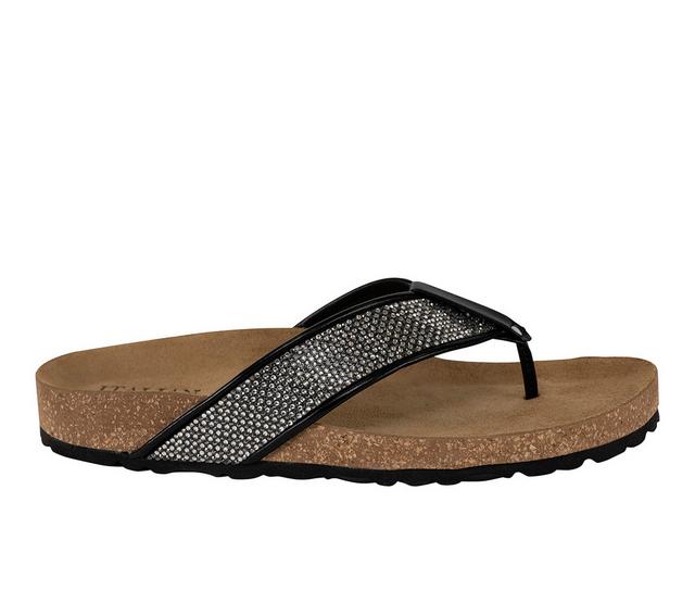 Women's Italian Shoemakers Delani Footbed Sandals in Black color