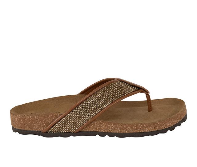 Women's Italian Shoemakers Delani Footbed Sandals in Luggage color