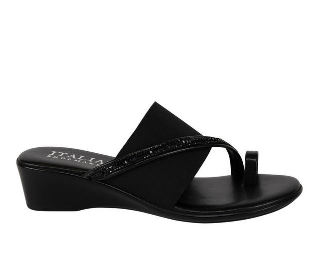 Women's Italian Shoemakers Sianni Wedge Flip-Flops in Black color