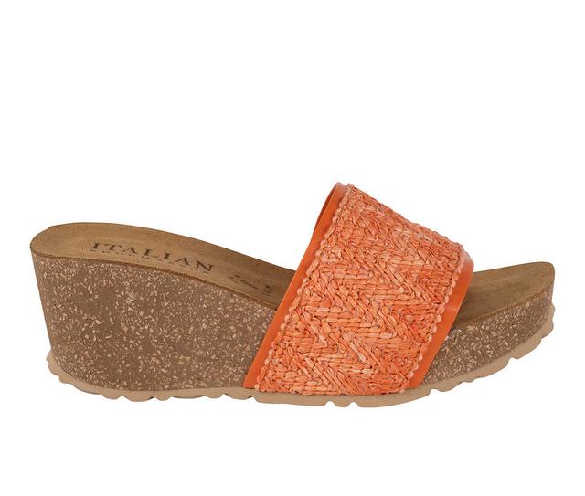 Women's Italian Shoemakers Ibbie Wedge Sandals in Orange color