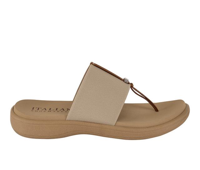 Women's Italian Shoemakers Jahzara Flip-Flops in Taupe color