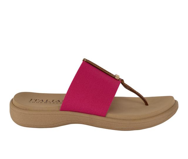 Women's Italian Shoemakers Jahzara Flip-Flops in Fushcia color