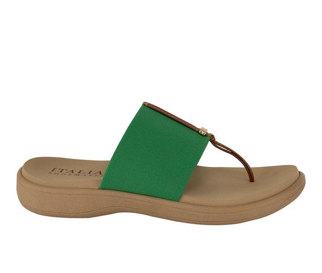 Women's Italian Shoemakers Jahzara Flip-Flops in Green color