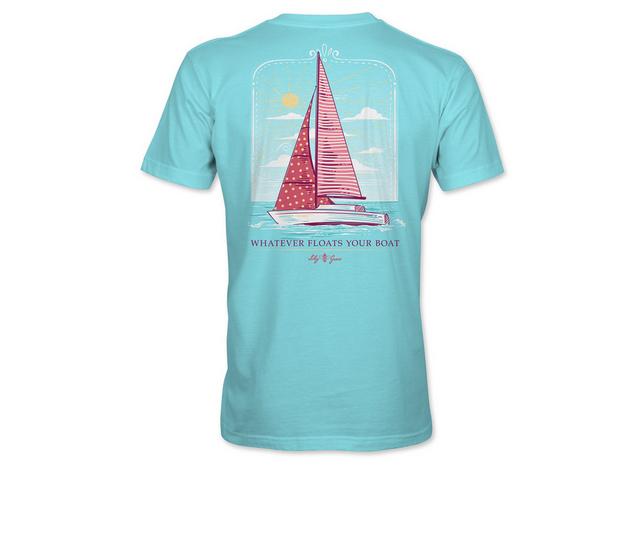 Lily Grace Whatever Floats Your Boat Short Sleeve Shirt in AQUA color