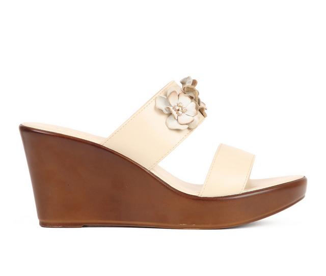 Women's Italian Shoemakers Lolina Wedges in Bone color