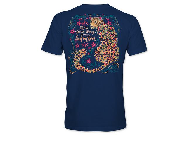 Lily Grace She Is Fierce Short Sleeve Shirt in NAVY color