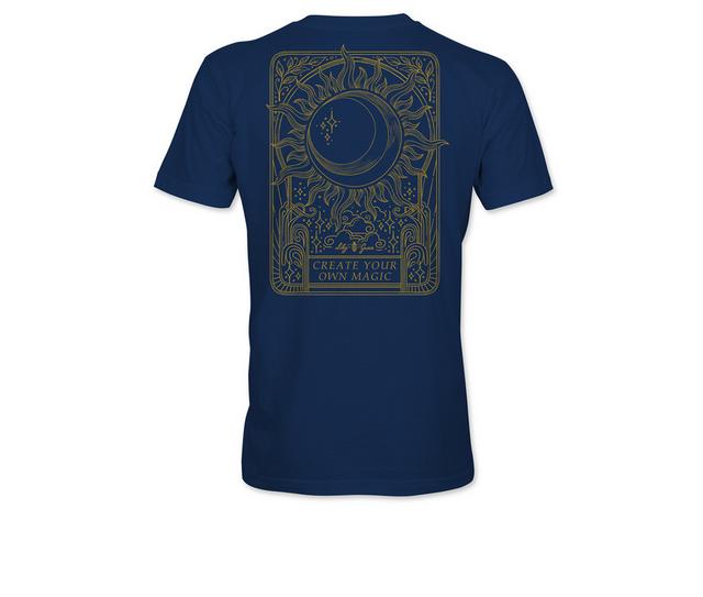 Lily Grace Moon Sun Magic Short Sleeve Shirt in NAVY color