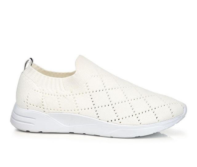 Women's Henry Ferrara Good Times Slip On Sneakers in White color