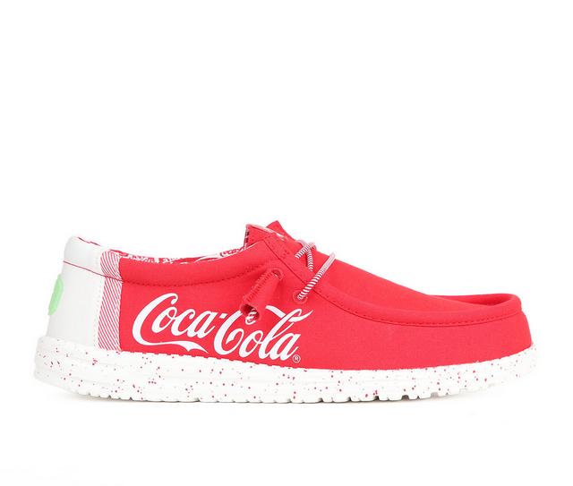 Men's HEYDUDE Wally Coke Casual Shoes in True Red/White color