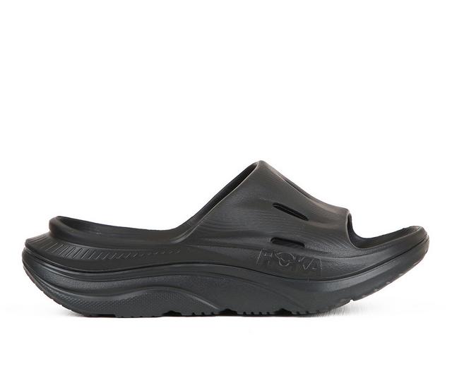 Adults' Hoka Ora Recovery Slide 3 Sandals in Black/Black color