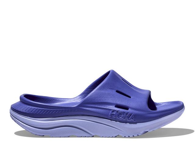 Adults' Hoka One One Ora Recovery Slide 3 Sandals in Stellar Blue color