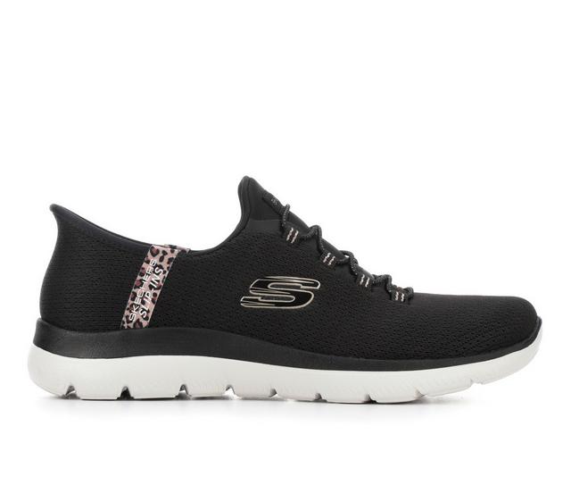 Women's Skechers 150275 Summit Slip-Ins Print Sneakers in Black/Wht/Leo color