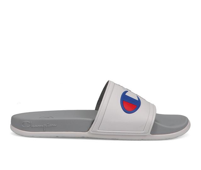 Men's Champion IPO Squish Sport Slides in White color