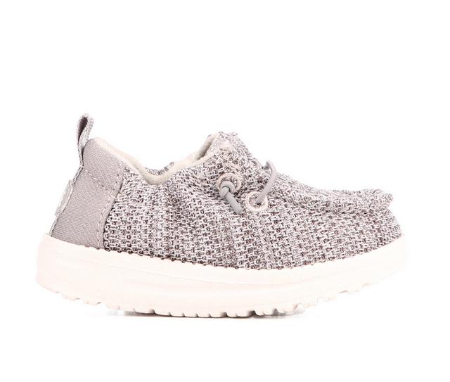 Boys' HEYDUDE Infant Lil Dudes Slip-On Core Crib Shoes in Grey color