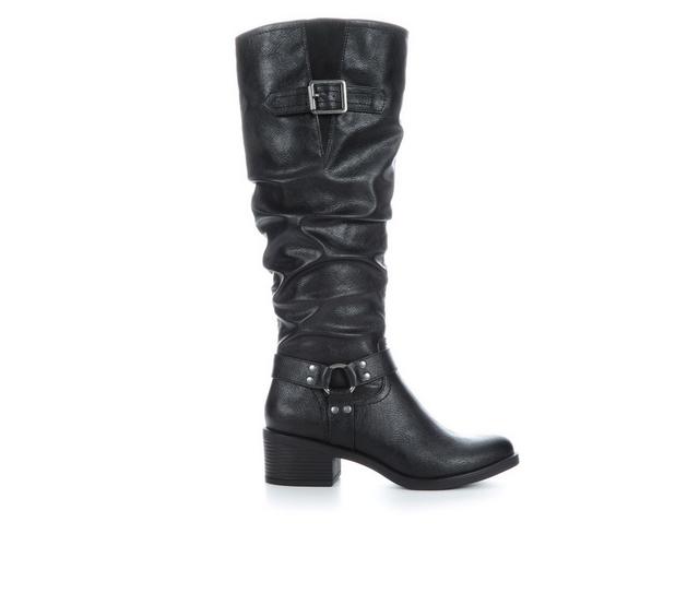 Women's Vintage 7 Eight Cusp Knee High Moto Boots in Black color