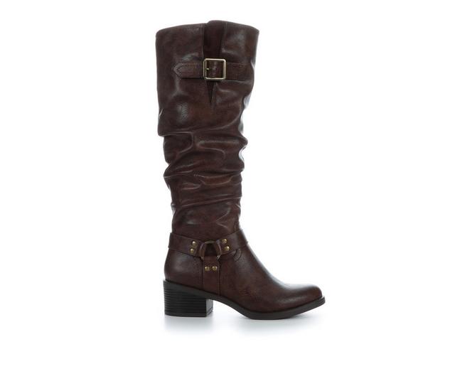 Women's Vintage 7 Eight Cusp Knee High Moto Boots in Mocha color