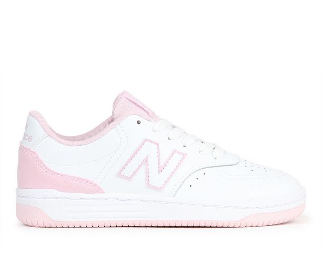 Girls' New Balance Little Kid BB80 Sneakers in White/Pink color