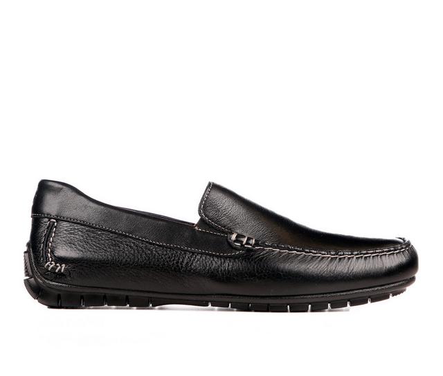 Men's Johnston and Murphy Cort Moc Venetian Slip-On Shoes in Black color