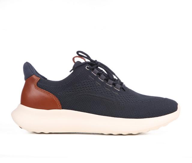 Men's Johnston and Murphy Amherst 2.0 Knit U-Throat Dress Sneakers in Navy Knit color