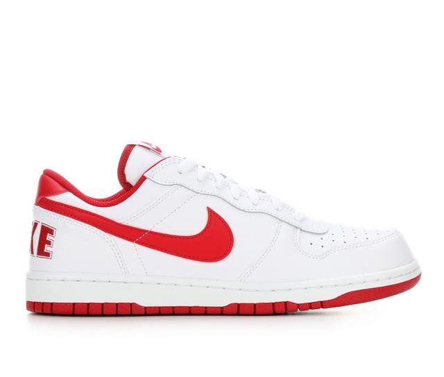 Men's Nike Big Low Sneakers in White/Red 150 color