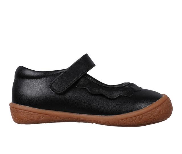 Girls' Oomphies Toddler & Little Kid Amina Leather Flats in Black Leather color