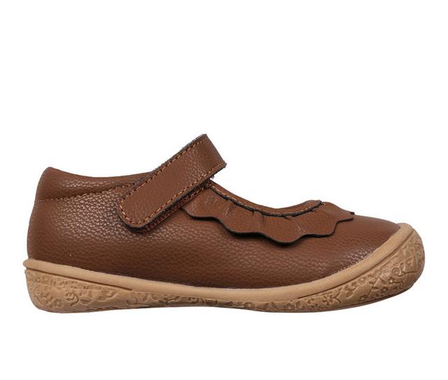 Girls' Oomphies Toddler & Little Kid Amina Leather Flats in Brown Leather color