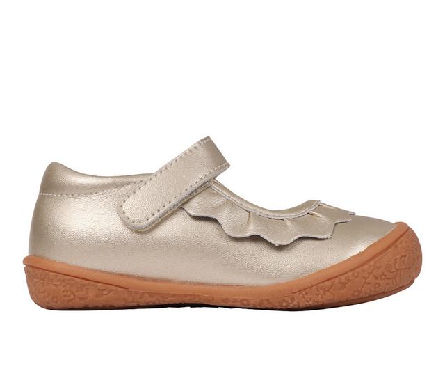 Girls' Oomphies Toddler & Little Kid Amina Leather Flats in Gold Leather color