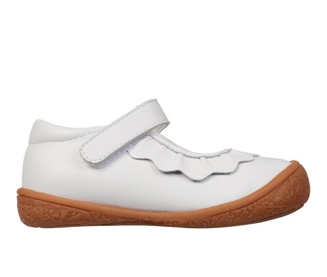 Girls' Oomphies Toddler & Little Kid Amina Leather Flats in White Leather color