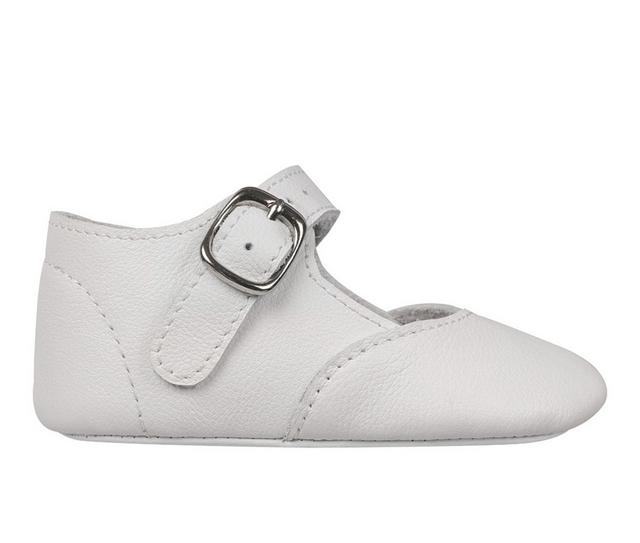 Girls' Oomphies Infant Darcy Crib Shoes in White Leather color