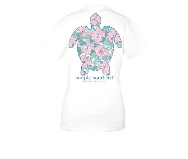 Simply Southern Track Tropic Shirt in White color