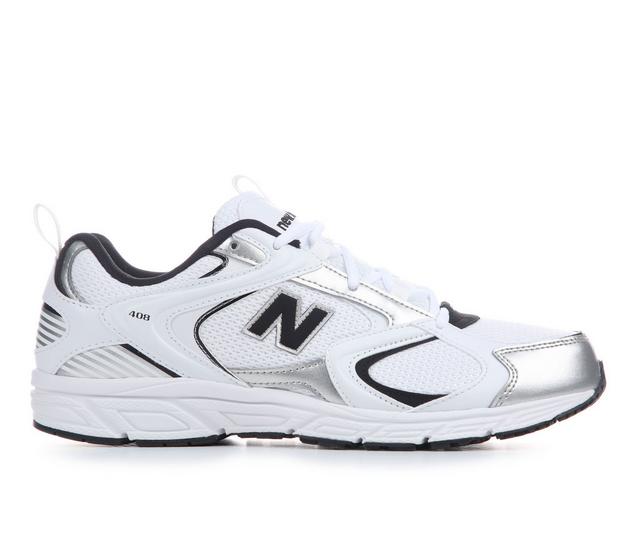 Adults' New Balance ML408 Sneakers in Wht/Blk/Silver color