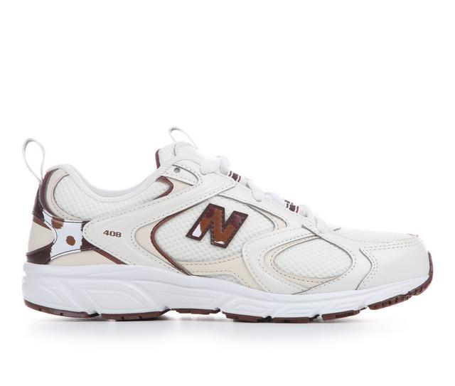 Adults' New Balance ML408 Sneakers in Wht/Brown/Cow color