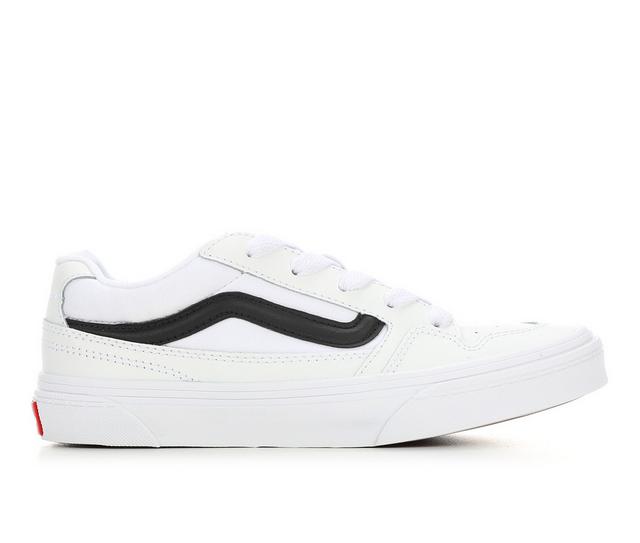 Kids' Vans Little Kid & Big Kid Caldrone Leather Sneakers in White/Black color